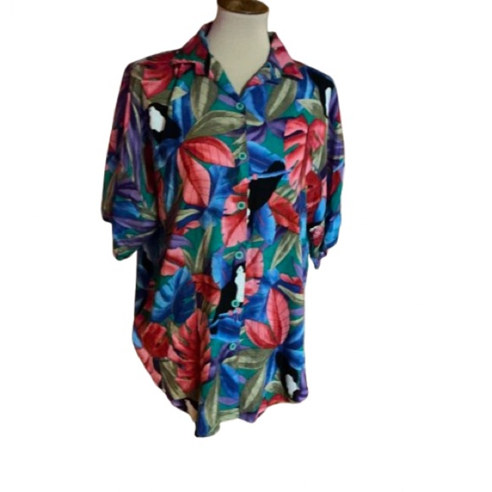 Vintage 80s California crush Hawaiian toucan shirt